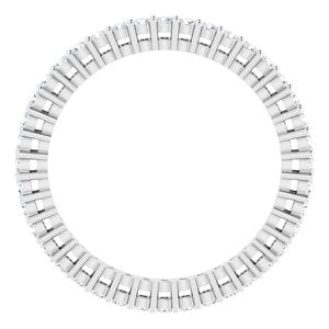 14K White 5/8 CTW Natural Diamond Eternity Band Size 4.5