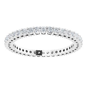 14K White 5/8 CTW Natural Diamond Eternity Band Size 4.5