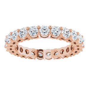 14K Rose 1 3/8 CTW Natural Diamond Eternity Band Size 4.5
