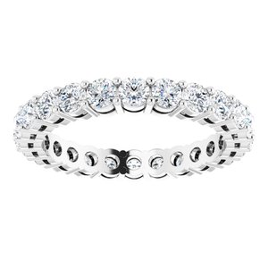 14K White 1 5/8 CTW Natural Diamond Eternity Band Size 4.5