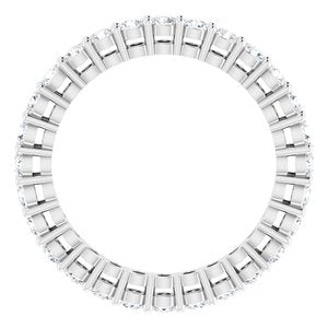 14K White 7/8 CTW Natural Diamond Eternity Band Size 4.5