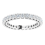 14K White 7/8 CTW Natural Diamond Eternity Band Size 4.5