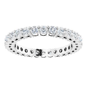 14K White 7/8 CTW Natural Diamond Eternity Band Size 4.5