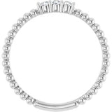Platinum 1/10 CTW Natural Diamond Beaded Ring