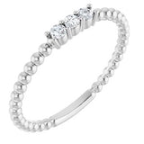 Platinum 1/10 CTW Natural Diamond Beaded Ring