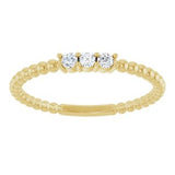 14K Yellow 1/10 CTW Natural Diamond Beaded Ring