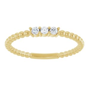 14K Yellow 1/10 CTW Natural Diamond Beaded Ring