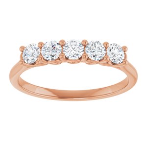 14K Rose 1/2 CTW Natural Diamond Anniversary Band