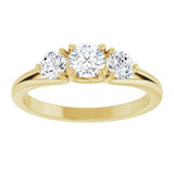 14K Yellow 3/4 CTW Natural Diamond Three-Stone Engagement Ring