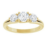 14K Yellow 1 CTW Natural Diamond Three-Stone Engagement Ring