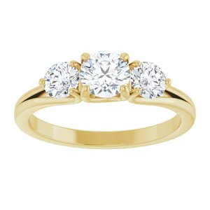 14K Yellow 1 CTW Natural Diamond Three-Stone Engagement Ring