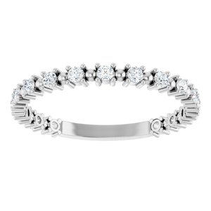 14K White 1/3 CTW Natural Diamond Bead Anniversary Band