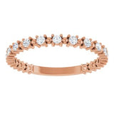 14K Rose 1/3 CTW Natural Diamond Bead Anniversary Band