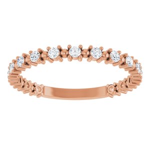 14K Rose 1/3 CTW Natural Diamond Bead Anniversary Band