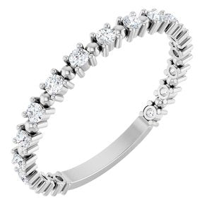 Platinum 1/3 CTW Natural Diamond Bead Anniversary Band