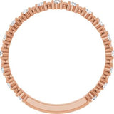 14K Rose 1/3 CTW Natural Diamond Bead Anniversary Band