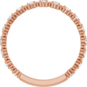 14K Rose 1/3 CTW Natural Diamond Bead Anniversary Band