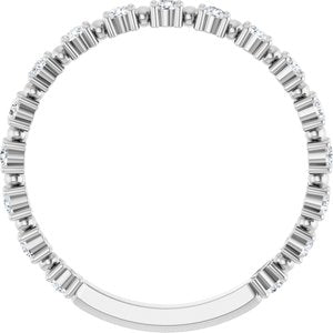 Platinum 1/3 CTW Natural Diamond Bead Anniversary Band