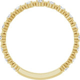 14K Yellow 1/3 CTW Natural Diamond Bead Anniversary Band