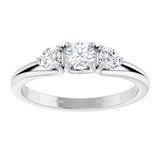 14K White 1/2 CTW Natural Diamond Three-Stone Engagement Ring