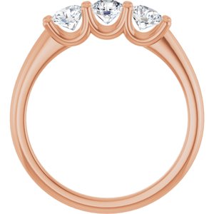 14K Rose 3/4 CTW Natural Diamond Anniversary Band