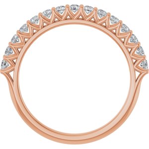 14K Rose 1/2 CTW Natural Diamond Anniversary Band