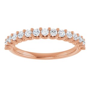 14K Rose 3/8 CTW Natural Diamond Anniversary Band