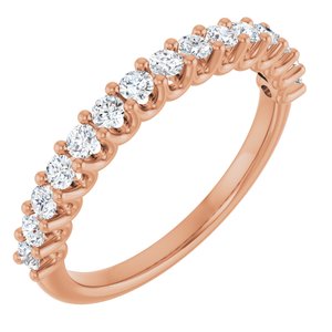 14K Rose 3/8 CTW Natural Diamond Anniversary Band