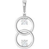 14K White 1/2 CTW Natural Diamond Pendant
