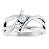 Platinum 1/4 CTW Natural Diamond Two-Stone Ring