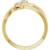 14K Yellow 1/4 CTW Natural Diamond Two-Stone Ring