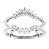 14K White 1/4 CTW Natural Diamond Ring Guard