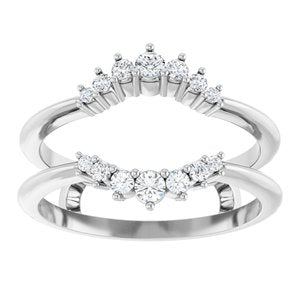 Platinum 1/4 CTW Natural Diamond Ring Guard