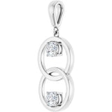 14K White 1/2 CTW Natural Diamond Pendant