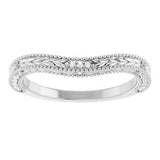 14K White .03 CTW Natural Diamond Contour Band