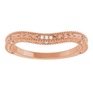 14K Rose .03 CTW Natural Diamond Contour Band