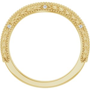 14K Yellow .03 CTW Natural Diamond Contour Band