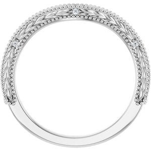 Platinum .03 CTW Natural Diamond Contour Band