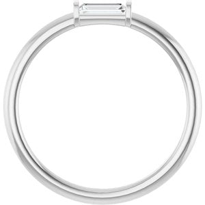 14K White 1/8 CTW  Natural Diamond Stackable Ring