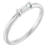 14K White 1/8 CTW  Natural Diamond Stackable Ring