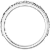 14K White Wedding Band