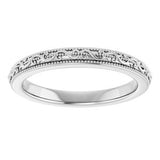 14K White Wedding Band