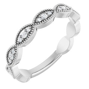 Platinum 1/5 CTW Natural Diamond Infinity-Inspired Anniversary Band