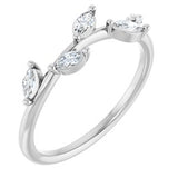 Platinum 1/4 CTW Natural Diamond Leaf Ring