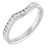 14K White 1/3 CTW  Natural Diamond Contour Band
