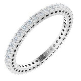 14K White 5/8 CTW Natural Diamond Eternity Band Size 4.5