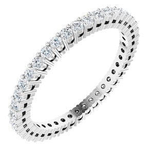 14K White 5/8 CTW Natural Diamond Eternity Band Size 4.5