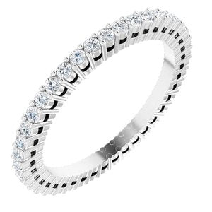 14K White 3/8 CTW Natural Diamond Eternity Band Size 4.5