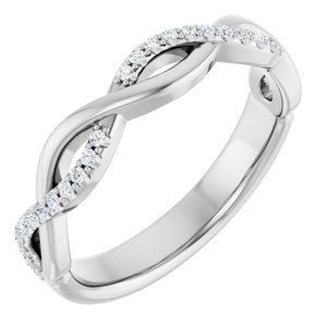 14K White 1/8 CTW Natural Diamond Anniversary Band