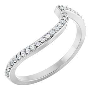 14K White 1/8 CTW Natural Diamond Band for 4.4 mm Round Ring